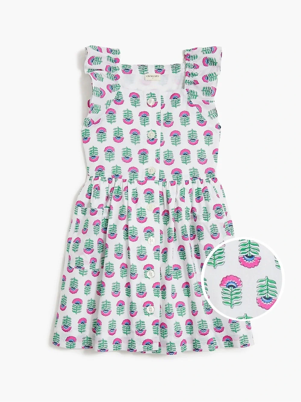 J. Crew Girls' button-front block-print dress 12